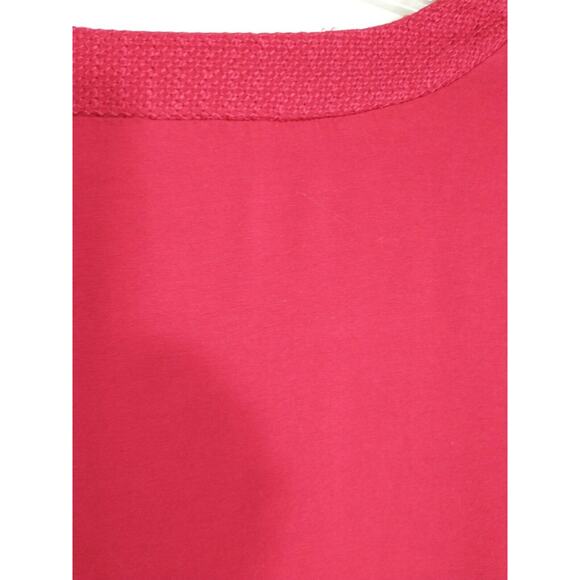 Adrianna Papell Tunic Top Women's Size M Red Knit 3/4 Sleeve Shark Bite Pullover - Picture 8 of 12